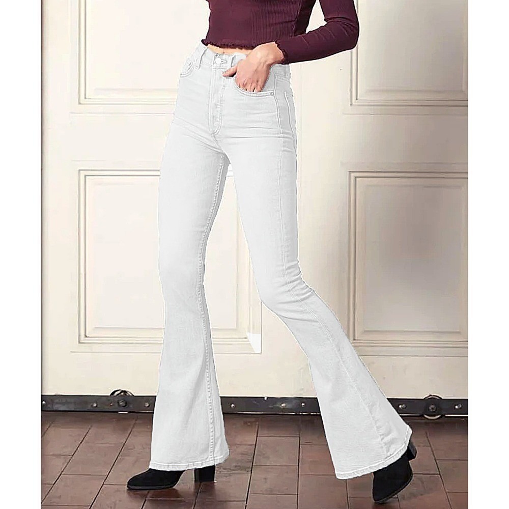 Boyish White High Rise Flare Jeans Size 27 Bell Bottom Flared High Waisted